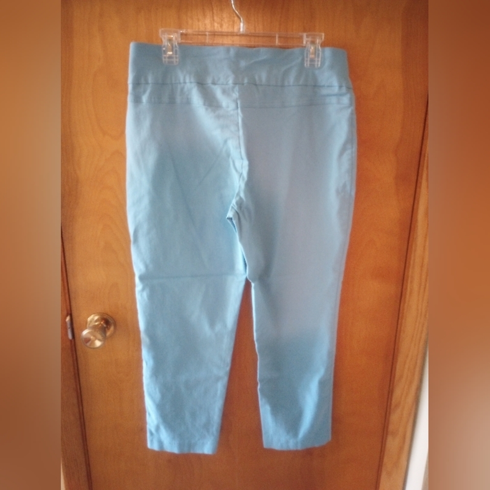 Ruby Rd. Pull on solar tech millennium ankle pants size 12 light blue
